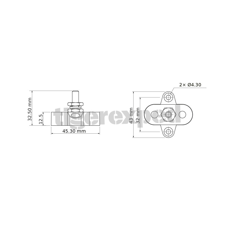 Bloc de distribution double rouge - m6