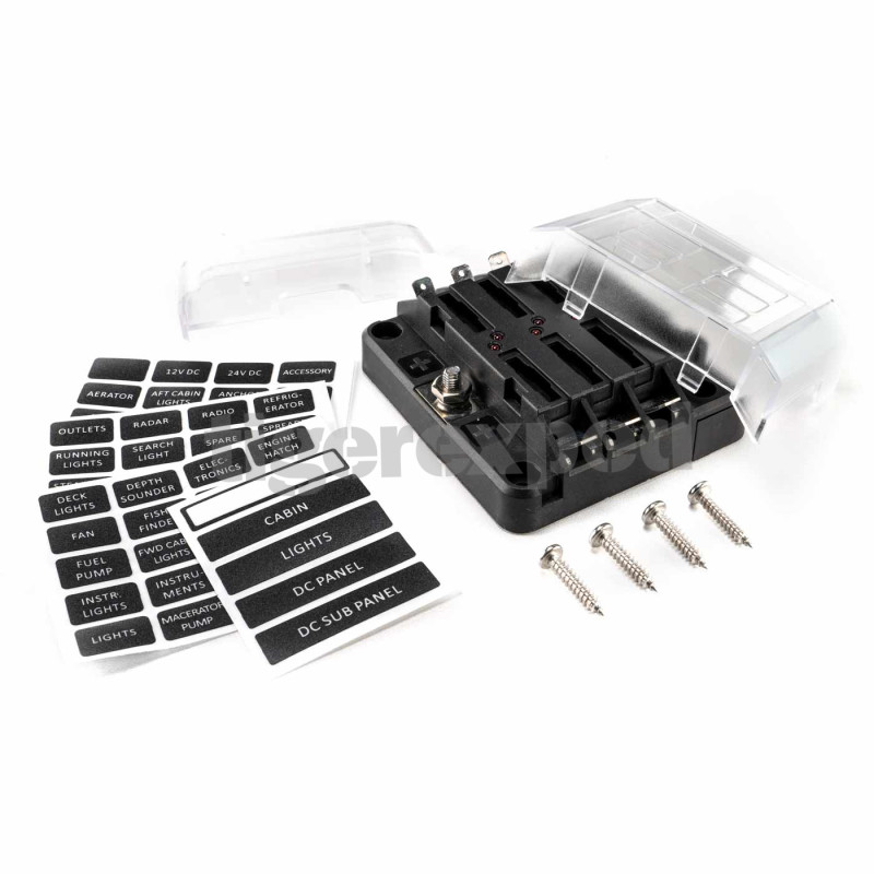 Porte-fusible 6 sorties connexion rapide (12/24 V)