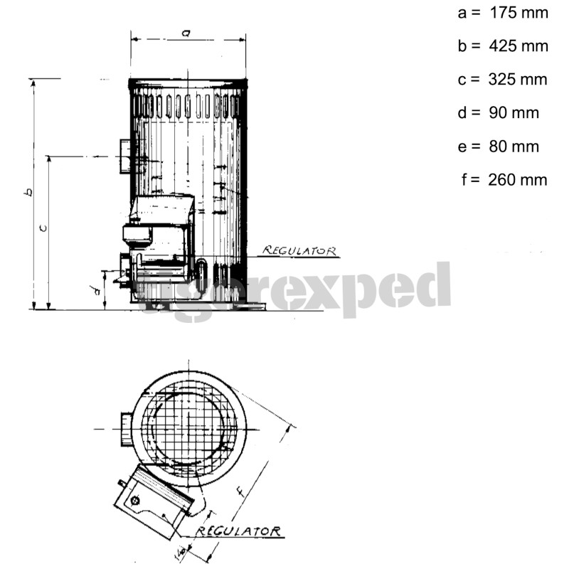 Poêle diesel "Siberia", 1,8 kW, système 70 mm avec fenêtre de visualisation