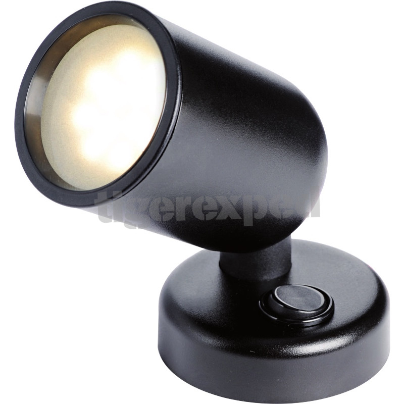 Lampe LED noir orientable, avec interrupteur, 12/24V