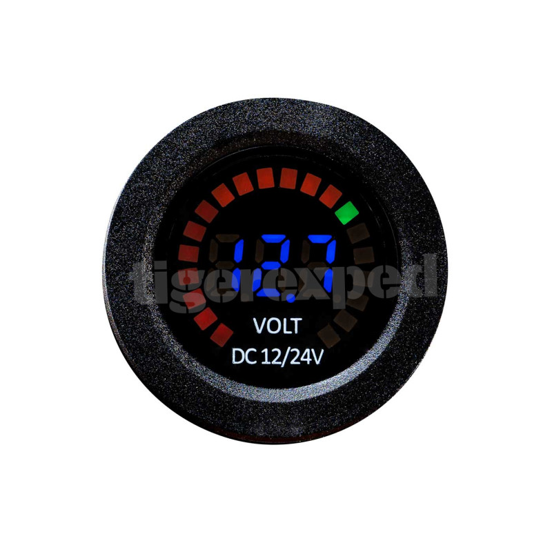 Voltmètre numérique 12V / 24V avec indicateur de niveau de batterie étanche
