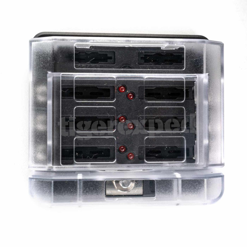 Porte-fusible 6 sorties connexion M4 (12/24V)