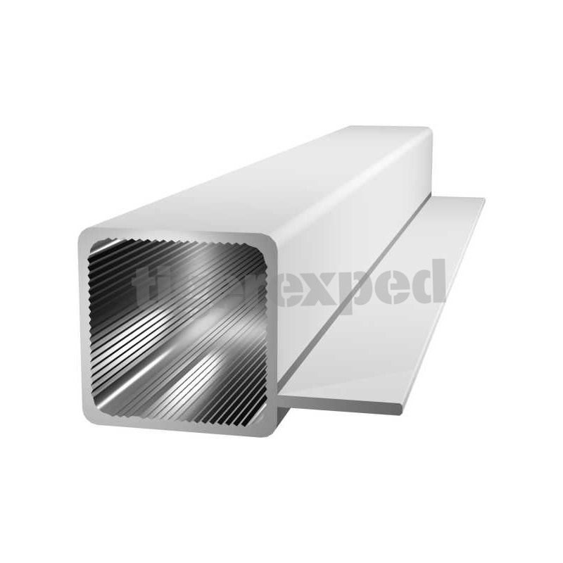 Barre en aluminium 25x25x1,5mm avec pont, 195cm