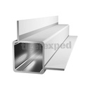 Barre aluminium 25x25x1,5 mm avec 2 ponts, 195cm