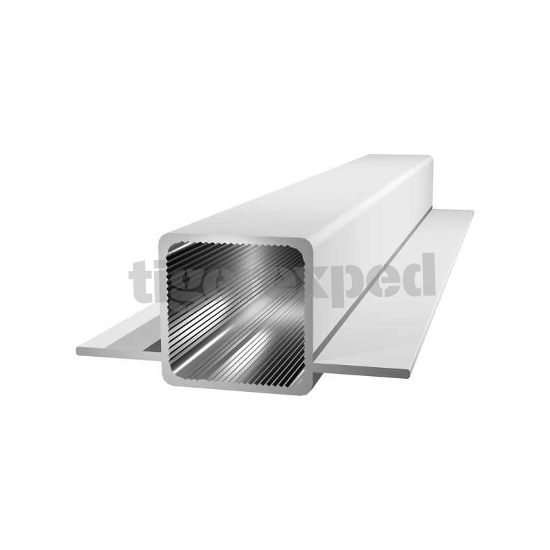 Barre aluminium 25x25x1,5 mm avec 2 ponts, 195cm