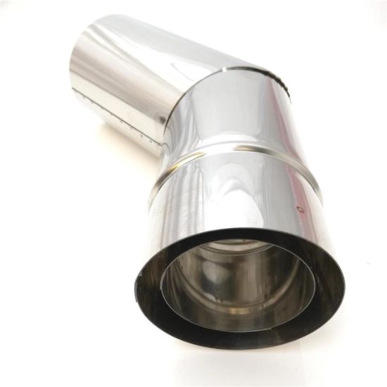 Tuyau à double paroi isolante en acier inoxydable incliné 45°