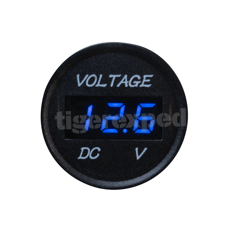 [TEX4215] Voltmètre 12V / 24V avec affichage LED numérique étanche, compteur intégré
