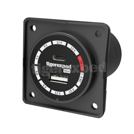 [TEX4218] Prise convertisseur USB-C/USB-A Boost 100W (Pour Berker)