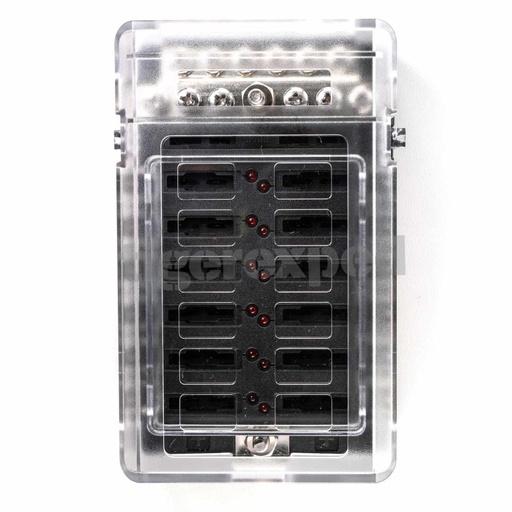 [TEX4124] Porte-fusible 12 sorties avec bornier connexion rapide (12/24 V)