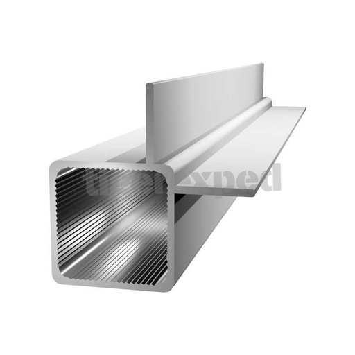 [19149] Barre aluminium 25x25x1,5 mm avec 2 tiges, 195 cm